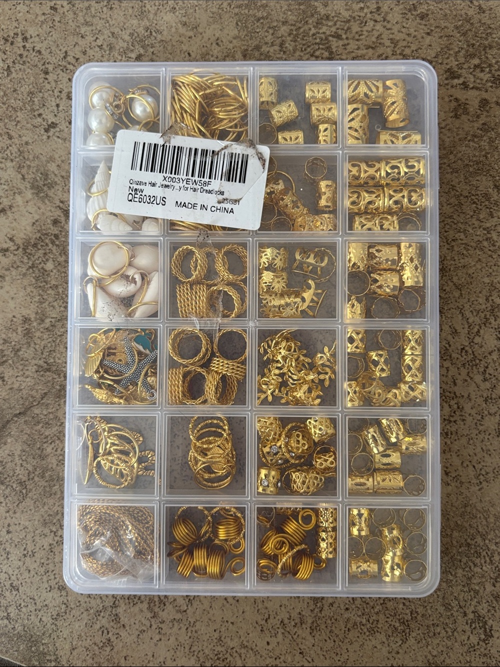 Gold Tone Hair Jewelry Kit